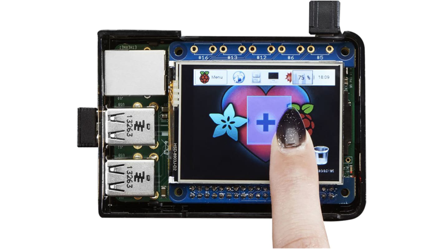 Ekran do Raspberry Pi 2.4in ADAFRUIT INDUSTRIES PiTFT Rezystancyjny ekran dotykowy