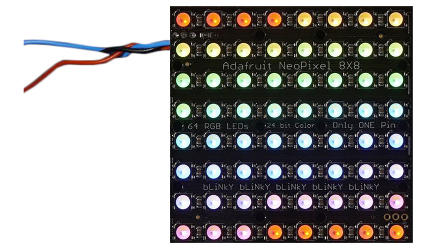 Adafruit 2872, NeoPixel NeoMatrix 64 RGBW Cool White LED Matrix Module