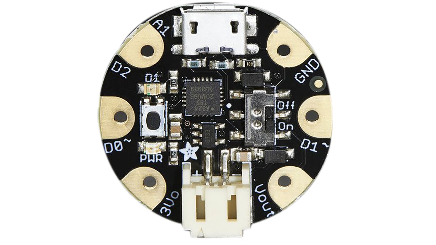 ADAFRUIT INDUSTRIES マイクロコントローラ開発キット, 開発 ボード, GEMMA V2, ウェアラブル, 1222