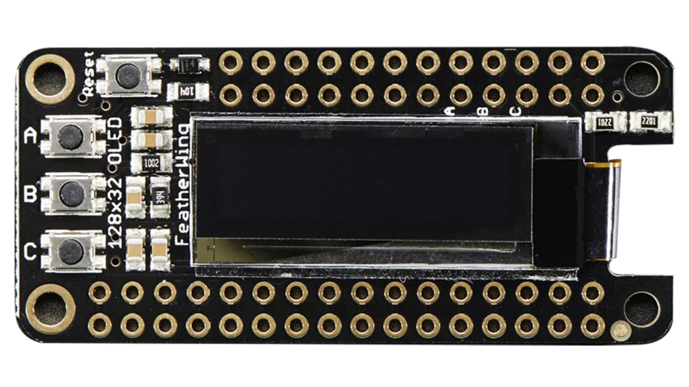 Adafruit 2900, OLED FeatherWing 1in OLED Display Add On Board With 128x32 monochrome OLED for Feather Boards