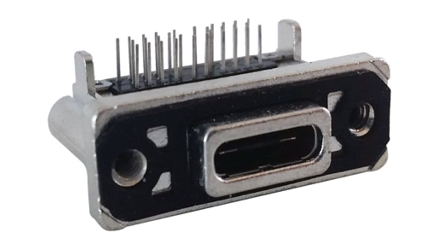 Amphenol USB接口, C型, 焊接端接, PCB安装, 直角, IP67, MUSBR系列