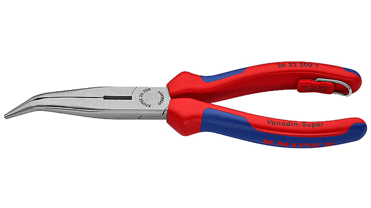 Knipex Long Nose Pliers, 200 mm Overall, Straight Tip, 73mm Jaw