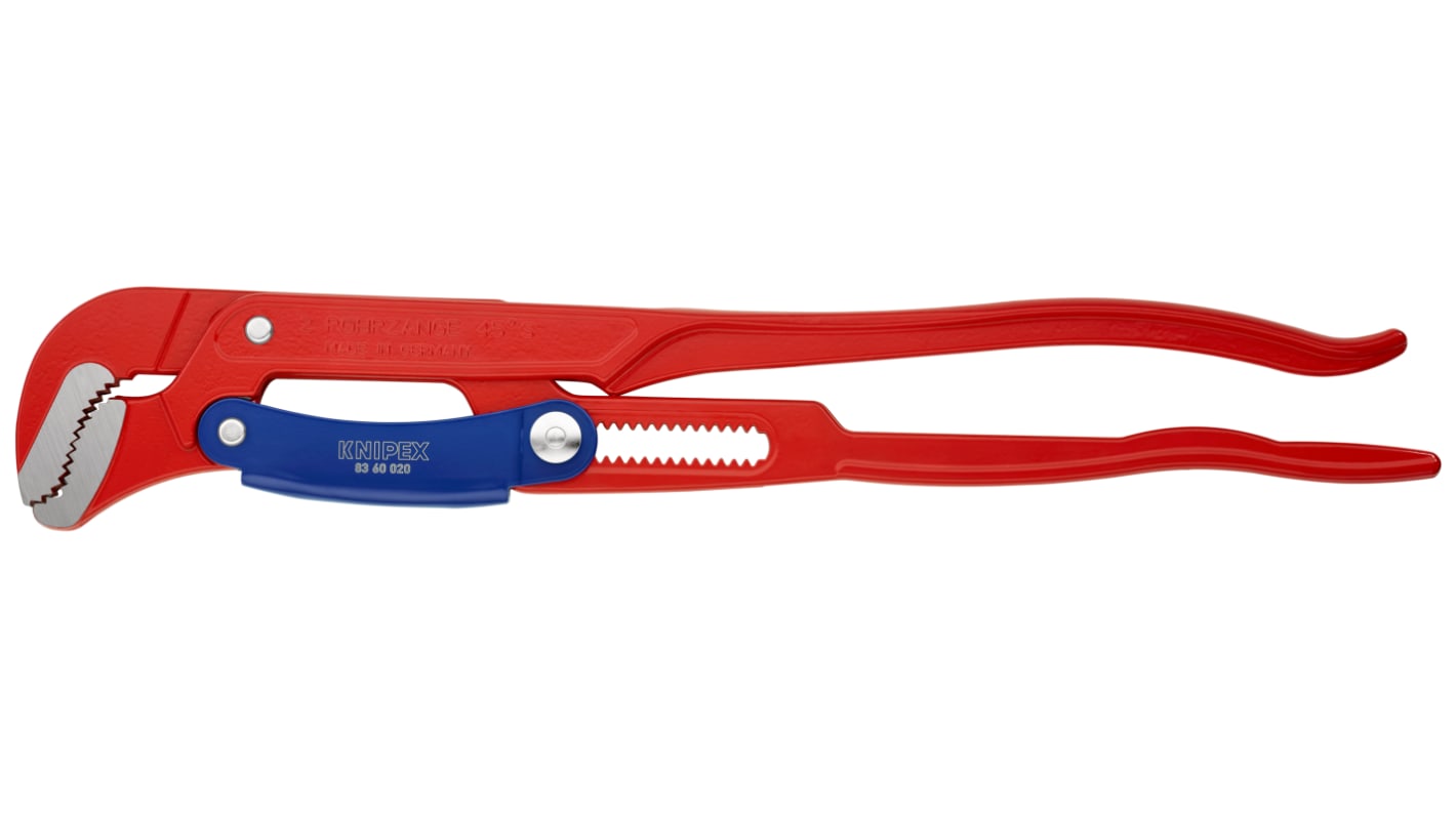 Knipex Pipe Wrench, 560 mm Overall, 70mm Jaw Capacity, Metal Handle