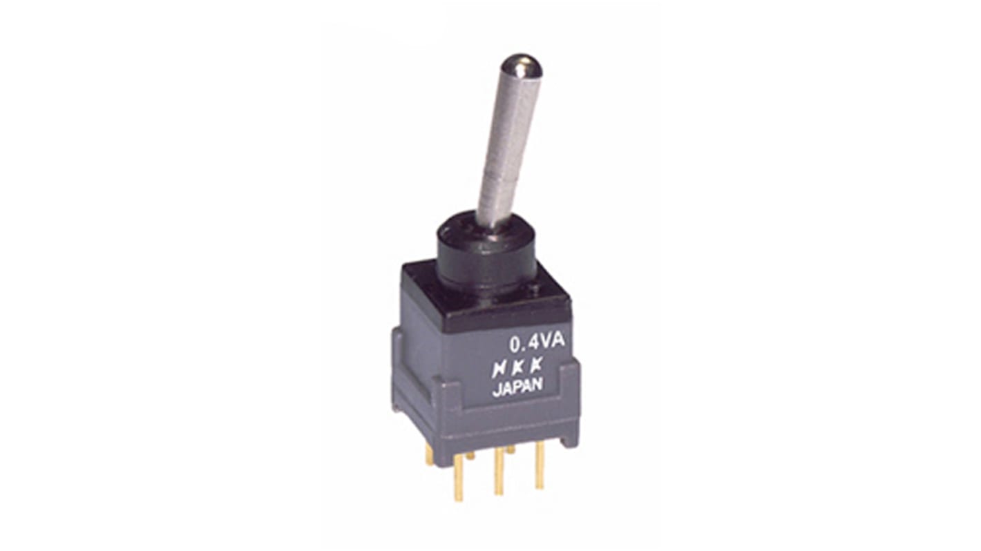 NKK Switches トグルスイッチ, (On)-Off-(On), DPDT, 100 mA, PCB