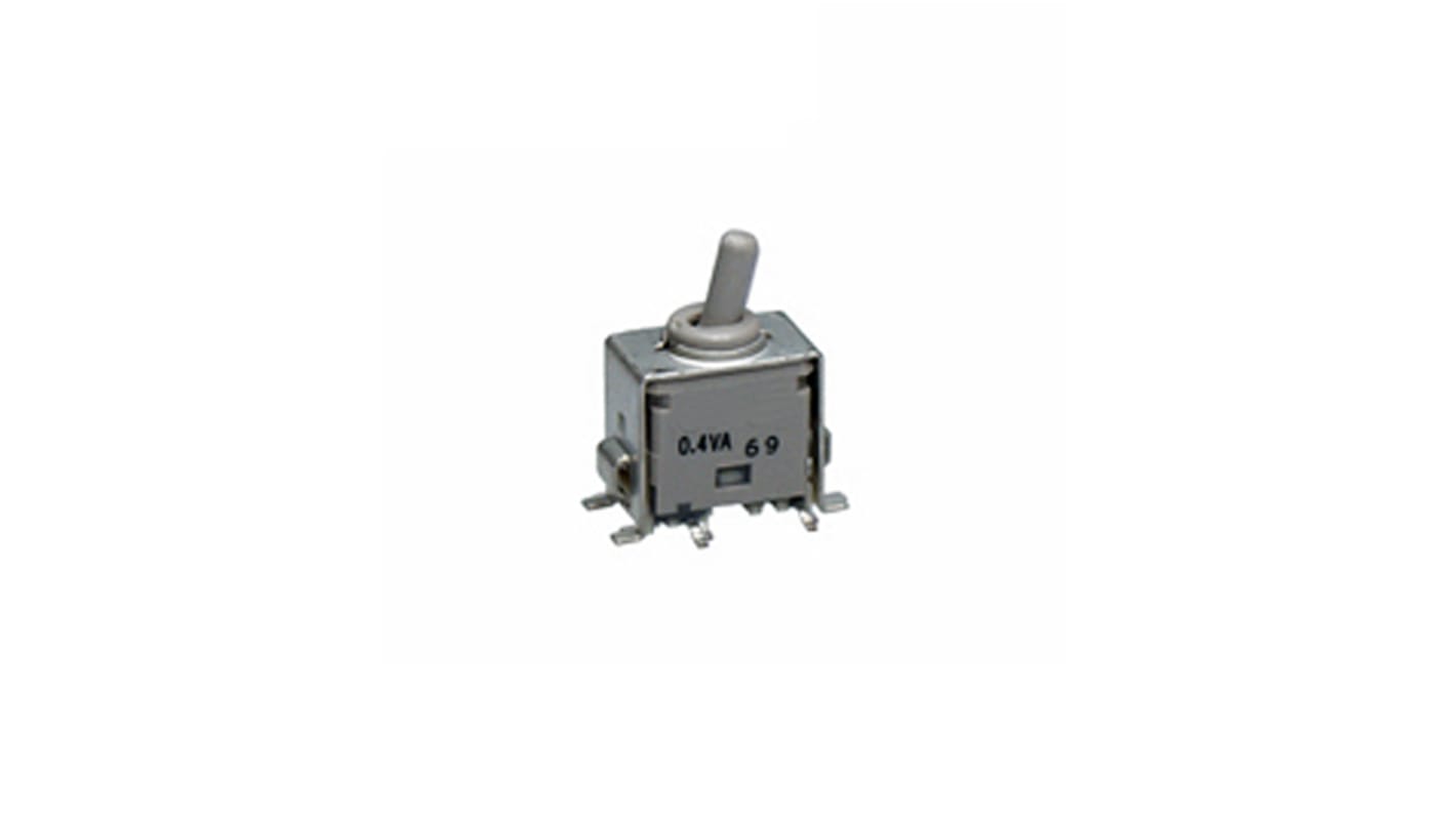 NKK Switches Toggle Switch, Surface Mount Mount, On-On, SPDT, Gull Wing Terminal, 28V ac/dc