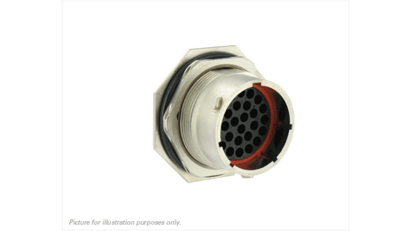 Souriau Circular Connector, 28 Contacts, Panel Mount, Socket, Male, IP67, IP68, IP69K, UT0 Series