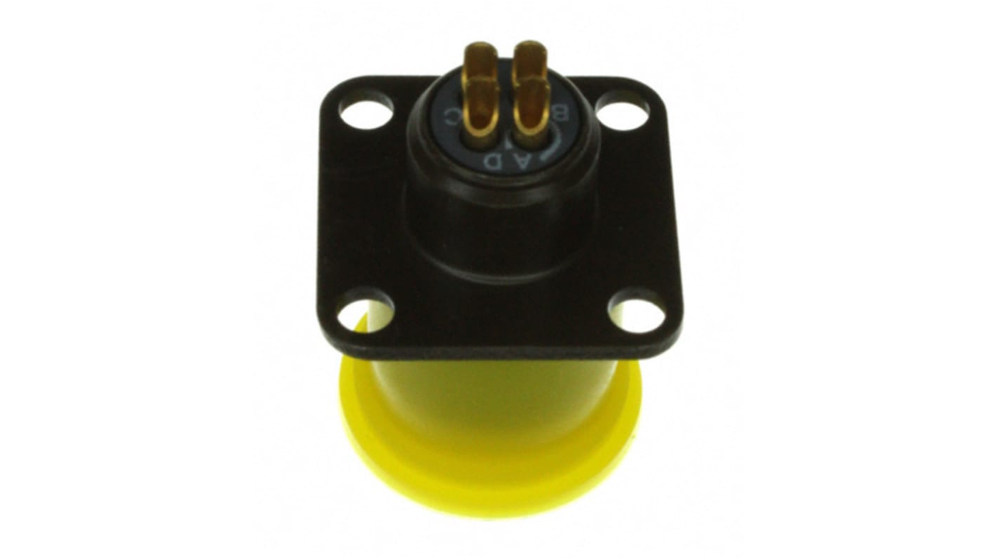 Conector circular MIL-C-26482 G serie 1 Souriau Sunbank by Eaton Macho Recto serie 851 de 4 vías hembra, tamaño 8,