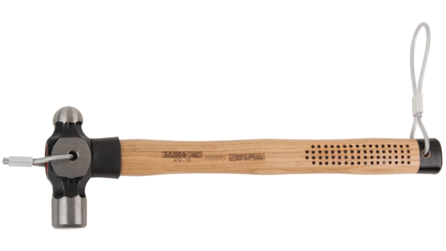 Bahco Hammer, Kugelhammer Hickory-Holz-Stiel 450g 330 mm