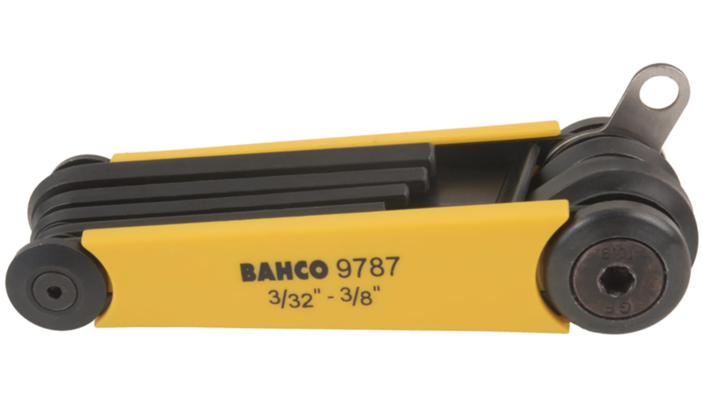 Bahco 7 piece Folding Imperial Hex Key Set, 3/32 → 3/8in