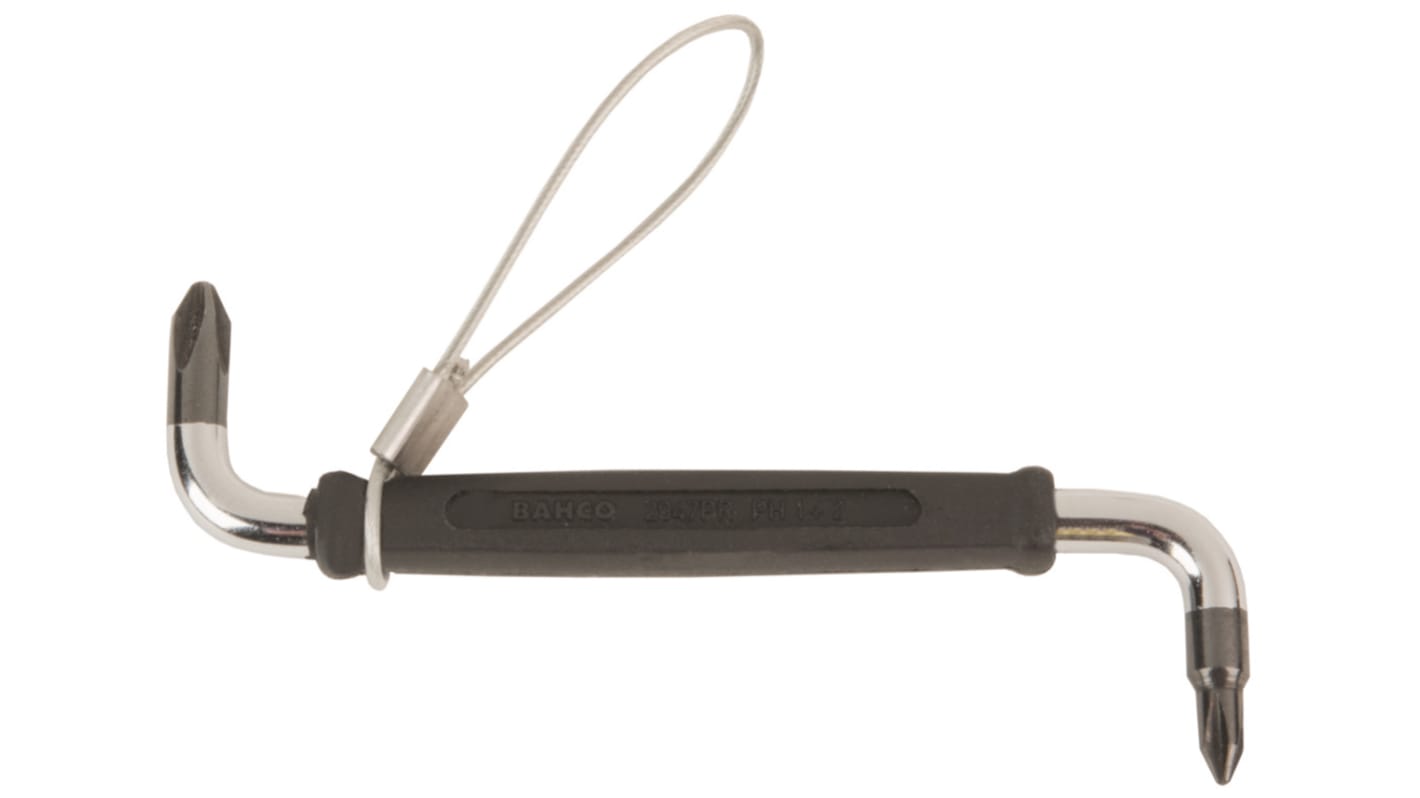 Bahco Phillips Right Angle Screwdriver, PH1, PH2 Tip, 20 mm Blade, 100 mm Overall