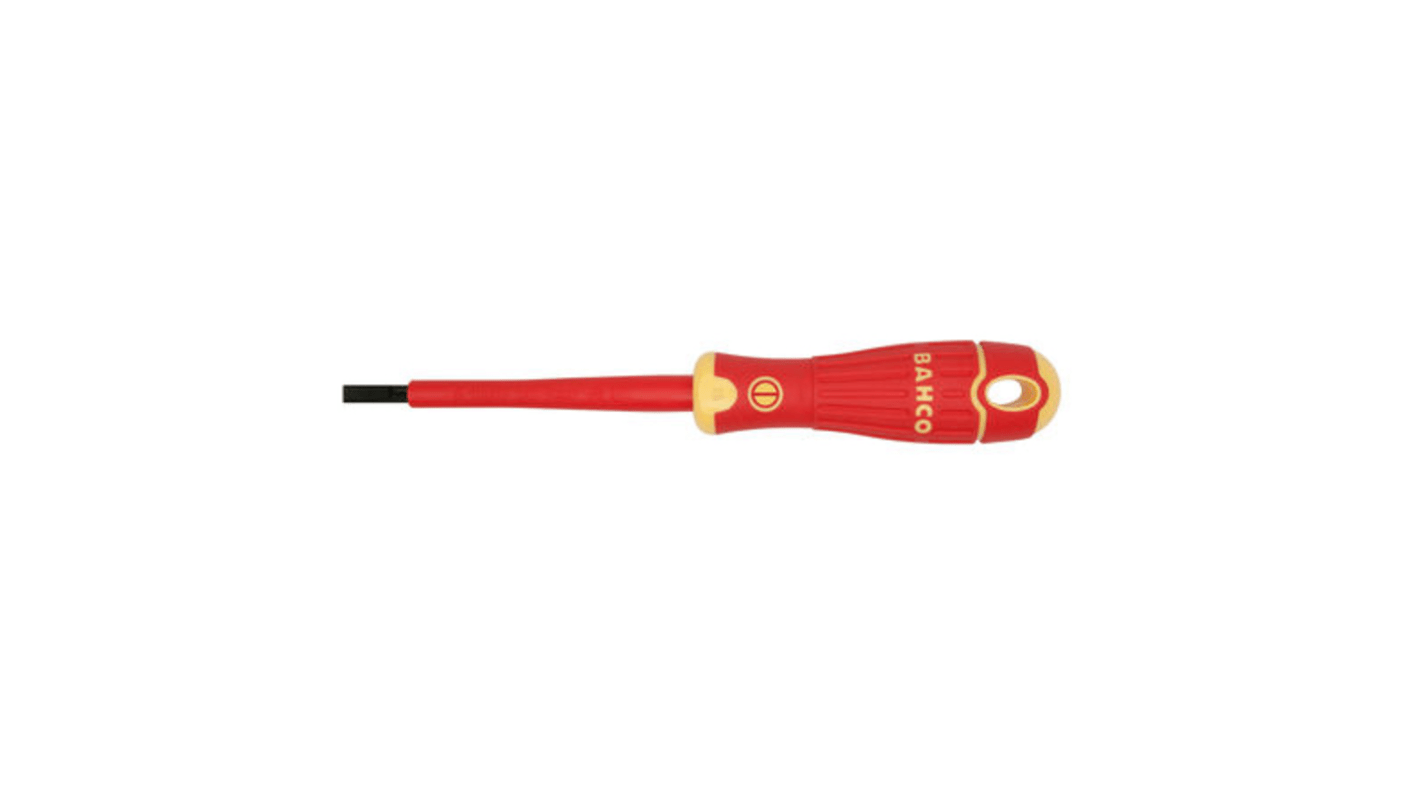 Bahco Slotted  Screwdriver, 6.5 x 1.2 mm Tip, 150 mm Blade, VDE/1000V, 255 mm Overall