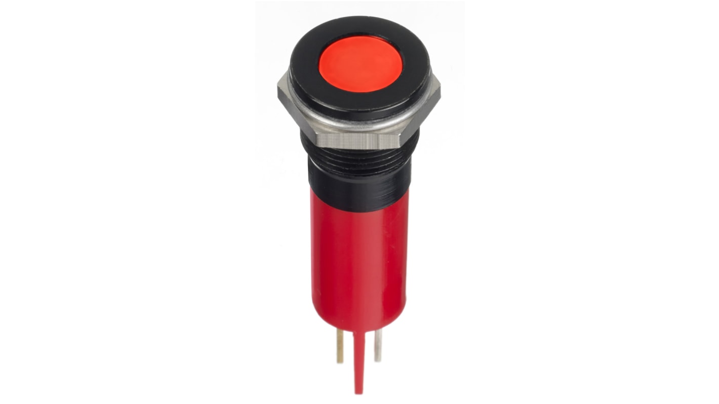 Indicatore da pannello RS PRO Rosso  a LED, 12V cc, IP67, A filo, foro da 12mm