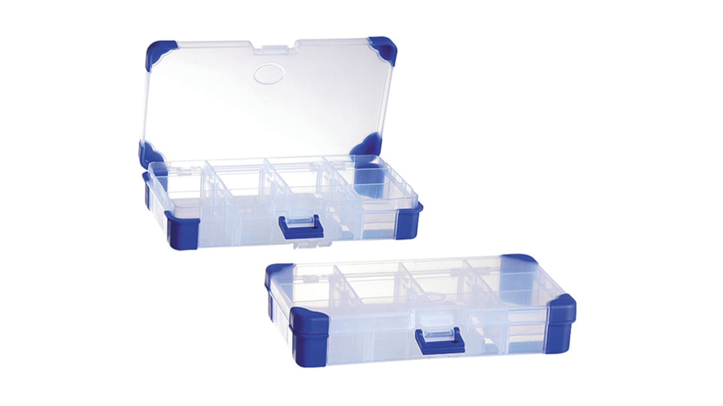 RS PRO 12 Cell Polypropylene, Adjustable Compartment Box, 30mm x 200mm x 110mm
