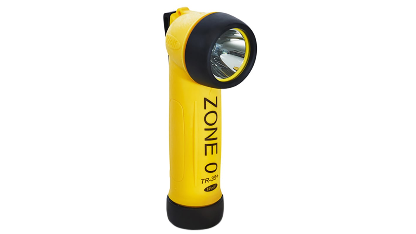 Wolf Safety TR-35+ Taschenlampe LED Gelb im Plastik-Gehäuse, 130 lm / 5 m, 200 mm ATEX, IECEx-Zulassung