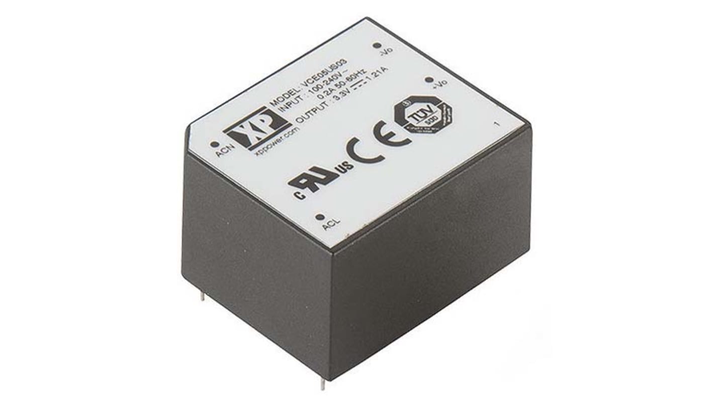 Alimentatore switching XP Power VCE05US12, 5W, ingresso 80 → 264V ca, uscita 12V cc, 410mA