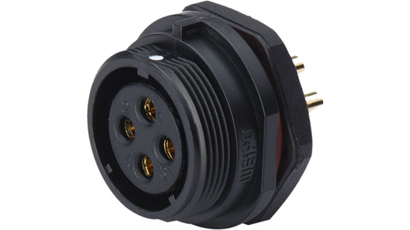 RS PRO 标准圆形连接器插座, 5芯, 正面安装, 螺钉端接, 10A, 500V, IP68