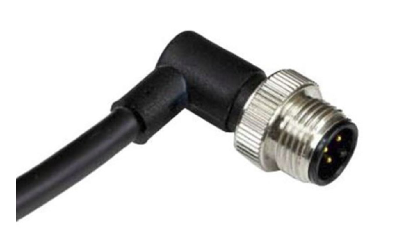 RS PRO Right Angle Male 4 way M12 to Unterminated Sensor Actuator Cable, 2m