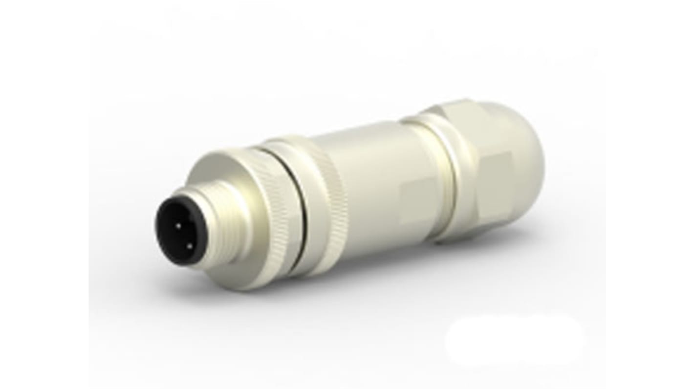 TE Connectivity Circular Connector, 4 Contacts, Cable Mount, M12 Connector, Plug, Male, IP67, T411 Series