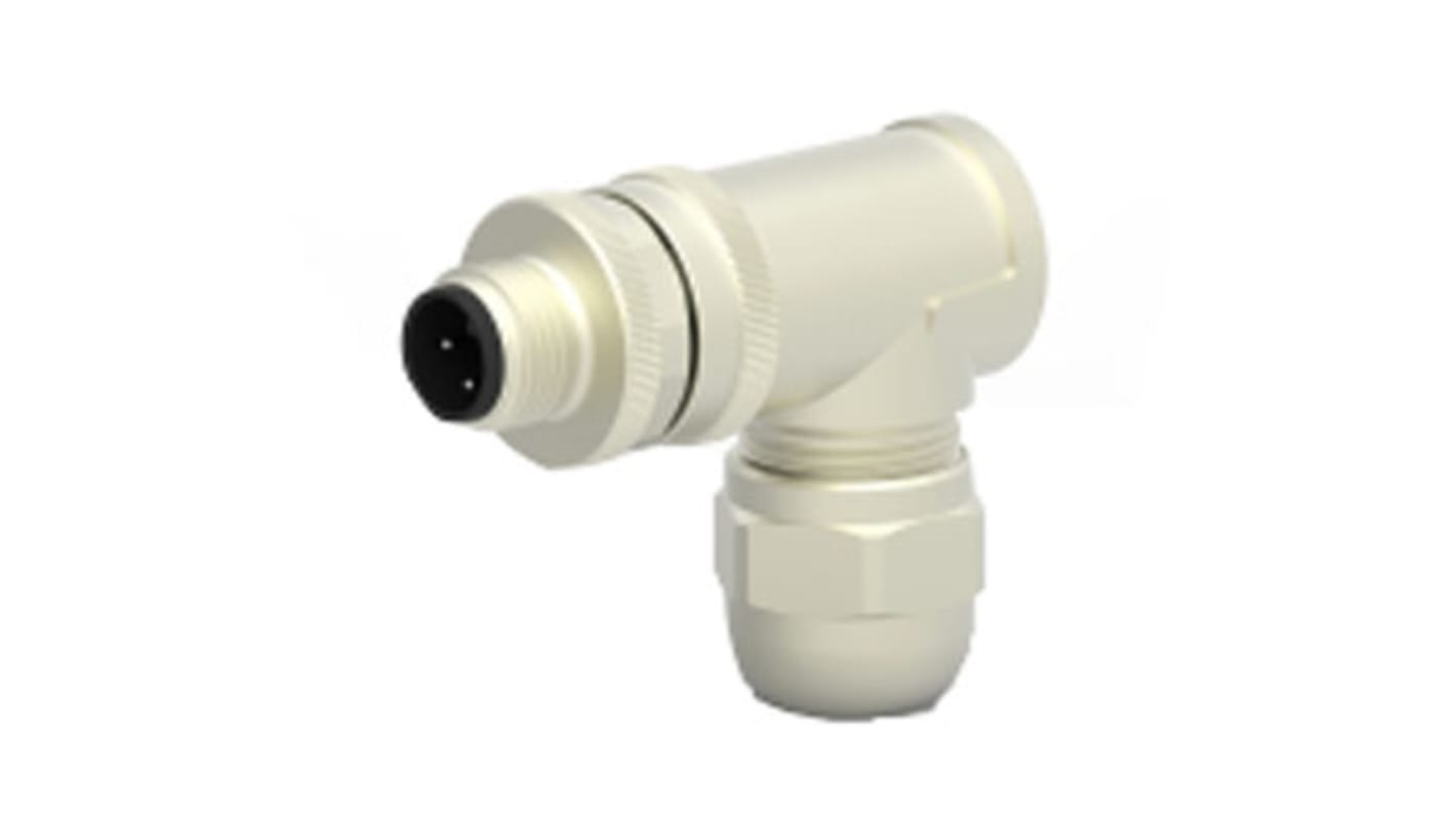 TE Connectivity Circular Connector, 5 Contacts, Cable Mount, M12 Connector, Plug, Male, IP67, T411 Series