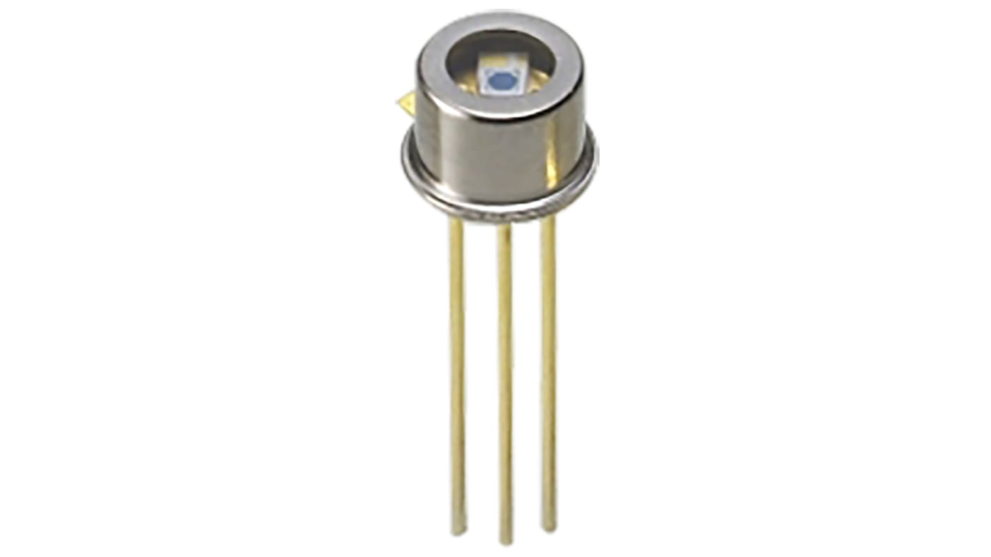 Fotodiodo Hamamatsu 3 pin, 0.57A/W, 800nm, rilevamento Infrarossi, luce visibile, TO-18