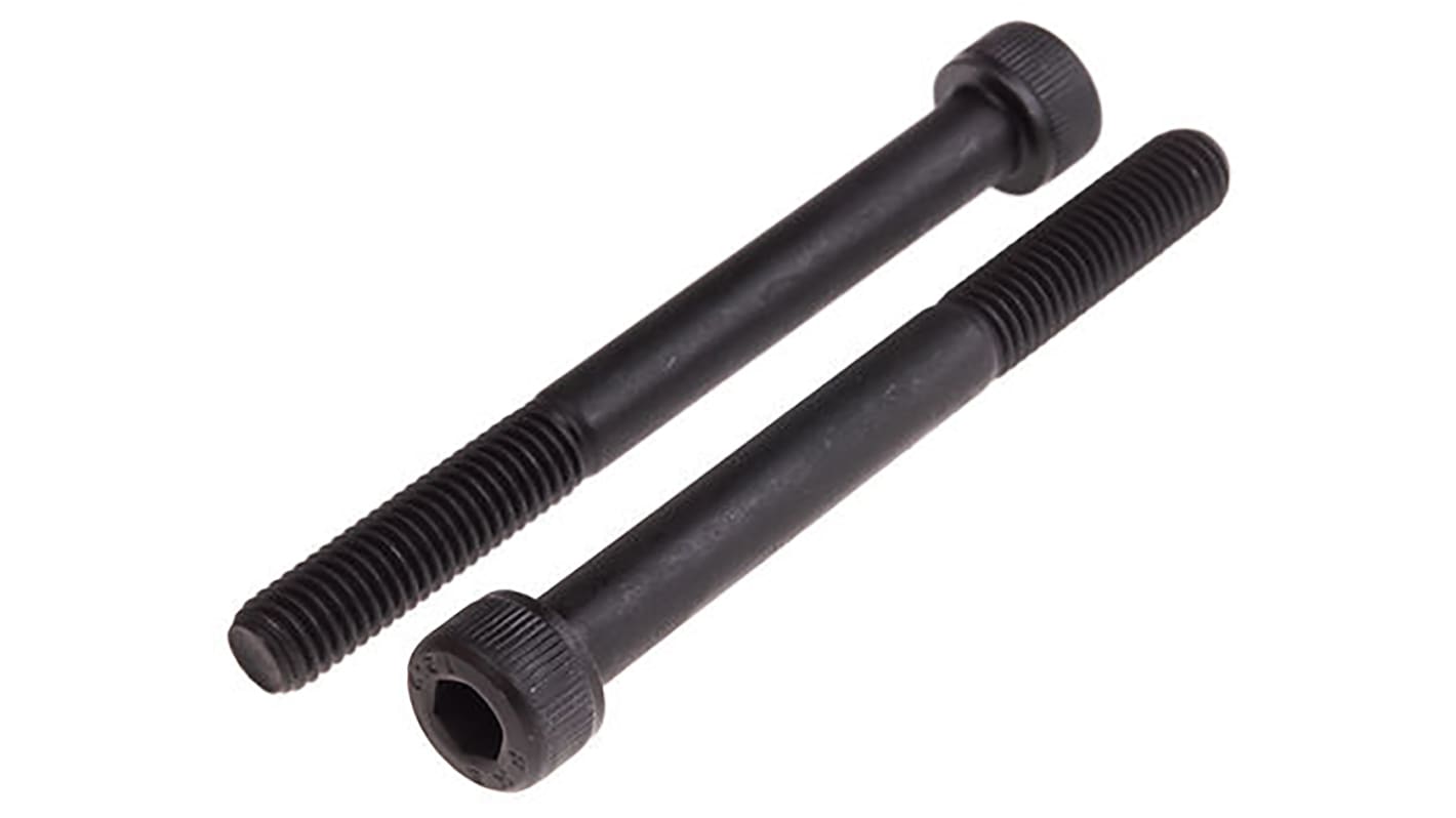 RS PRO Black, Self-Colour Steel Hex Socket Cap Screw, DIN 912, M8 x 90mm