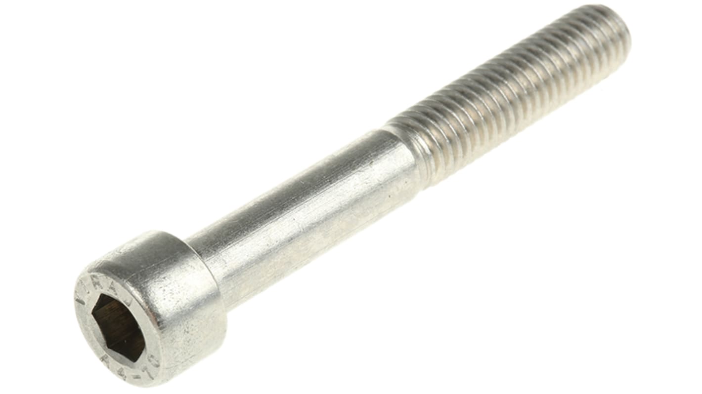 RS PRO M12内六角螺丝, 公制, 60mm长, A4 316不锈钢制, DIN 912标准