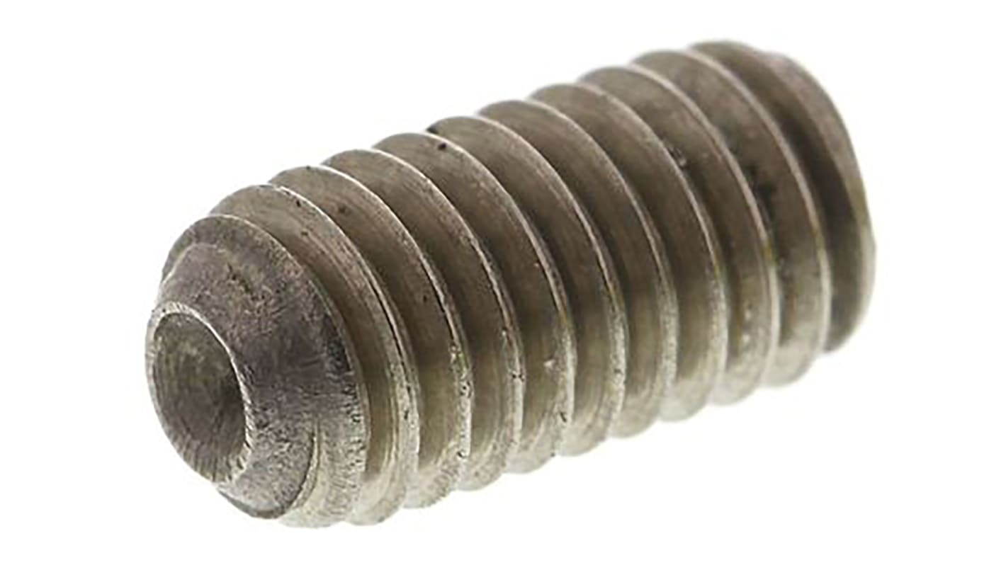 Plain Stainless Steel Hex M5 x 16mm Grub Screw