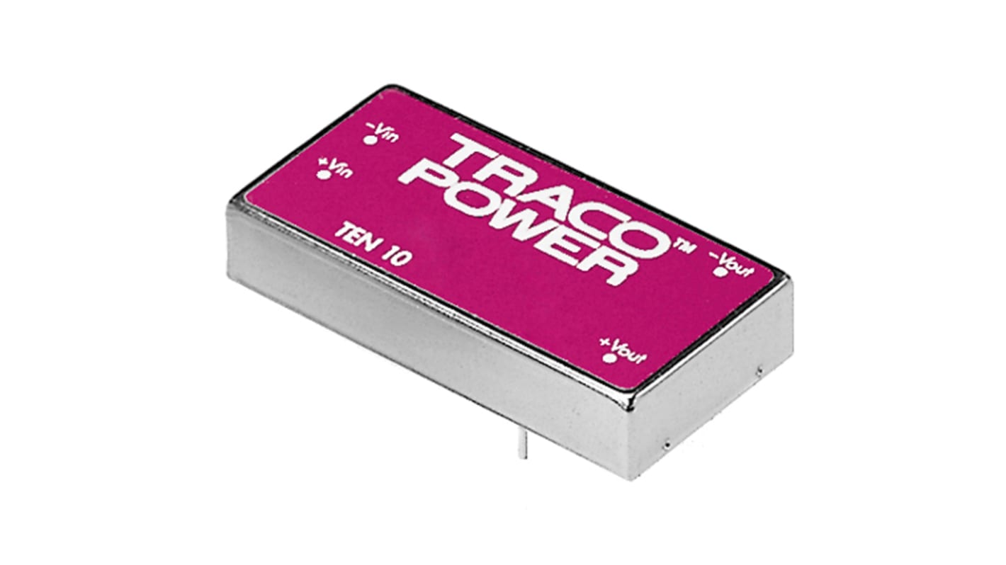 TRACOPOWER TEN 10 DC-DC Converter, 5V dc/ 2A Output, 18 → 36 V dc Input, 10W, Through Hole, +85°C Max Temp -40°C