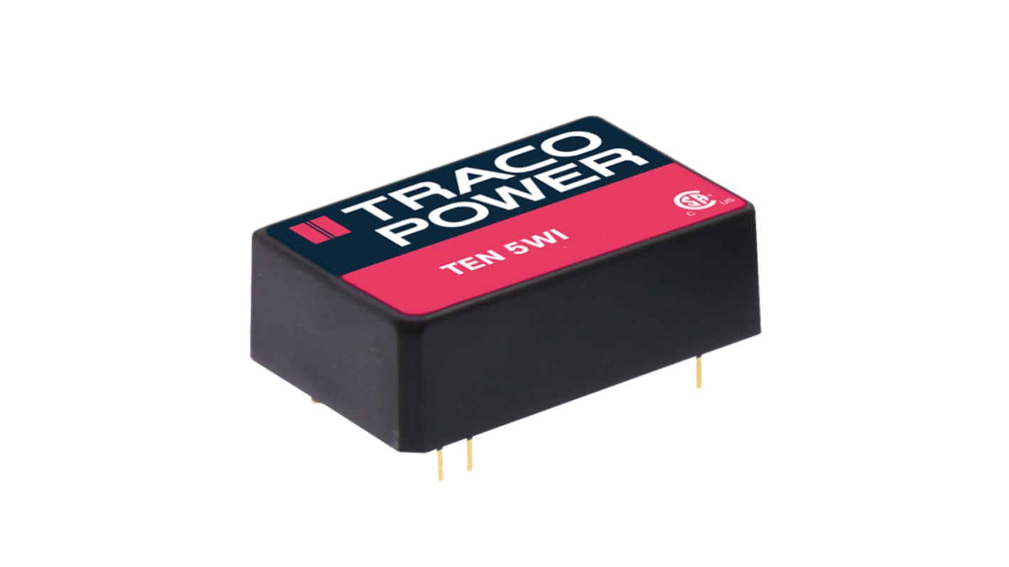 TRACOPOWER TEN 5WI DC-DC Converter, 5V dc/ 1A Output, 9 → 36 V dc Input, 6W, Through Hole, +85°C Max Temp -40°C