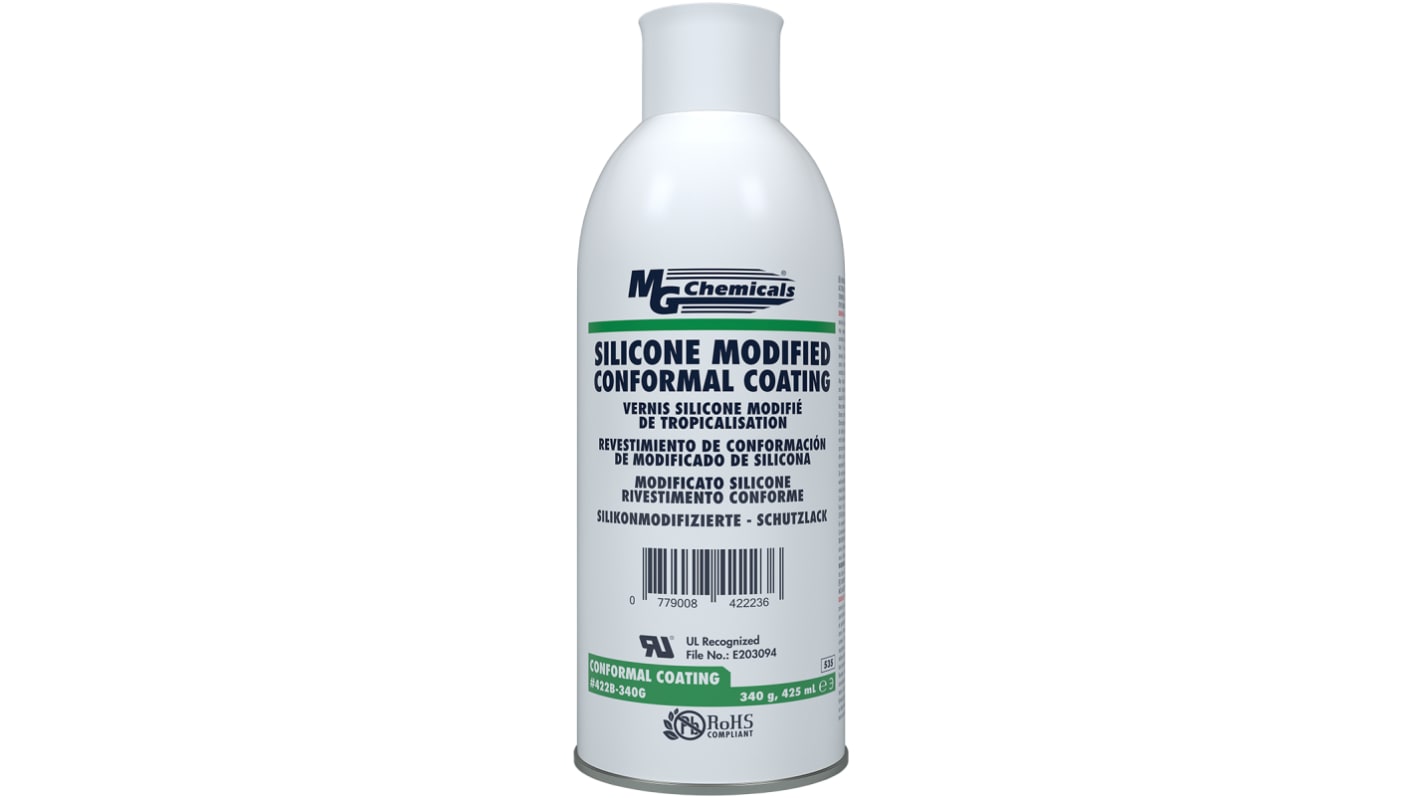Vernis de blocage Transparent MG Chemicals, Bouteille 425 ml, Silicone pour Aérospatiale, contrôleurs d'airbag,