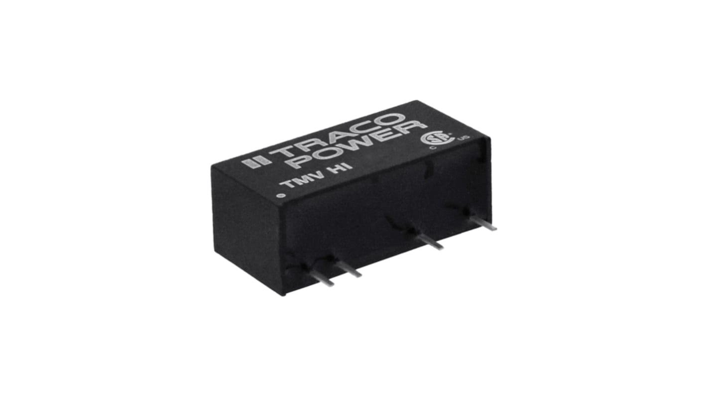 TRACOPOWER TMV HI DC-DC Converter, 15V dc/ 66mA Output, 13.5 → 16.5 V dc Input, 1W, Through Hole, +85°C Max Temp