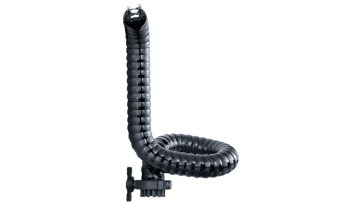 Igus TRE Black Cable Chain - Flexible Slot, W34.5 (Dia.) mm x, L1m, Igumid NB