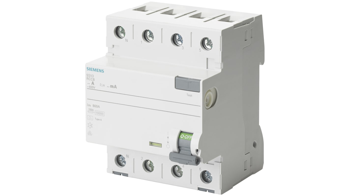 RCCB Siemens 5SV3, 4P, 40A, sensibilità 30mA, Tipo A