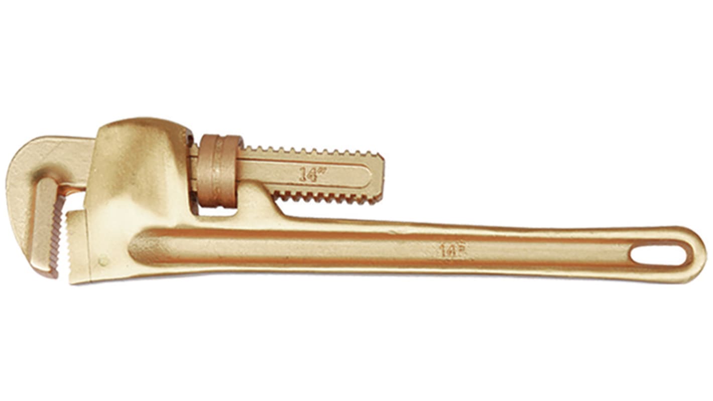 Bahco Pipe Wrench, 300.0 mm Overall, 40mm Jaw Capacity, Metal Handle, Non-Sparking