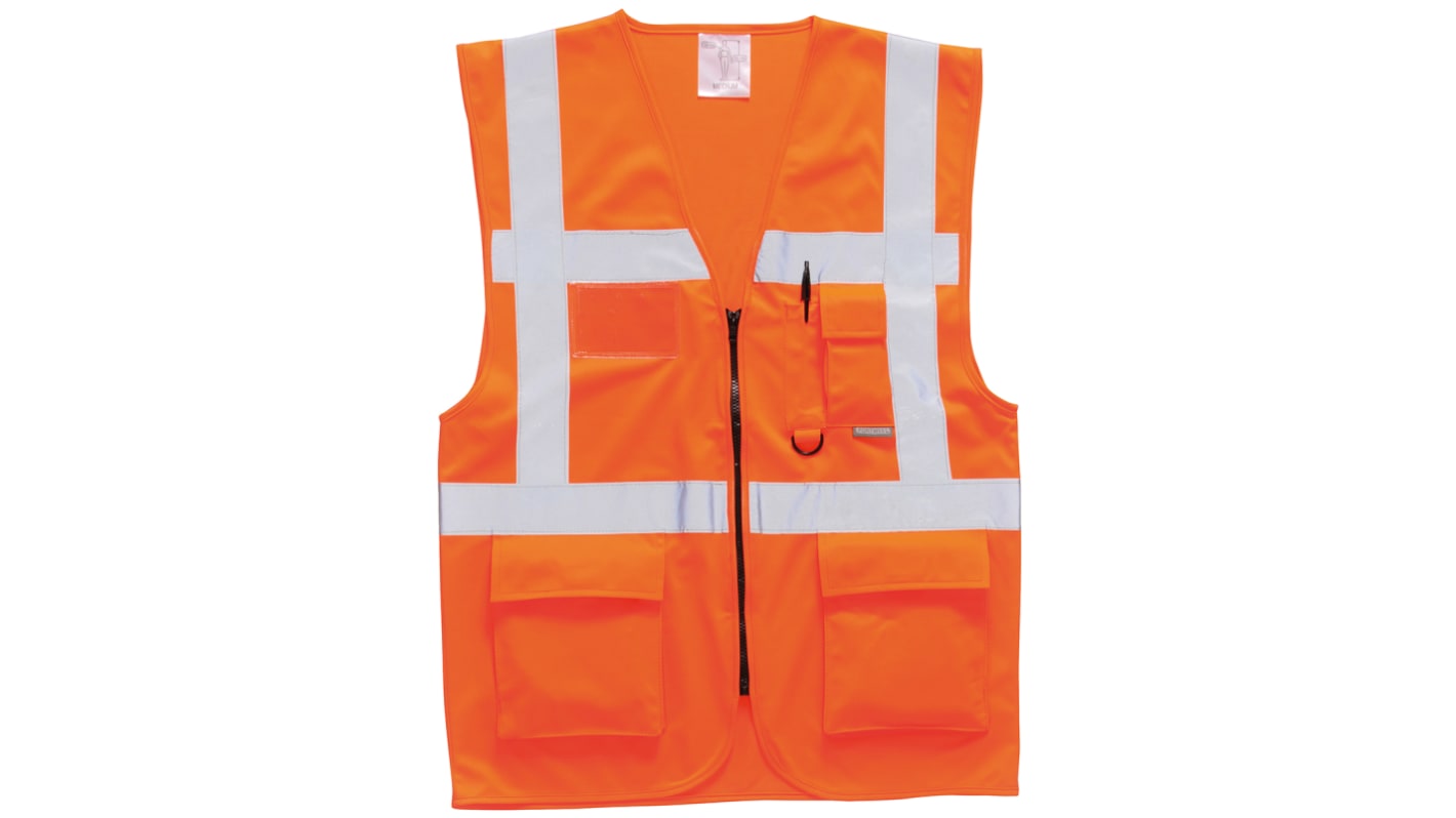 RS PRO Orange Unisex XL Polyester Warnweste, Reißverschluss