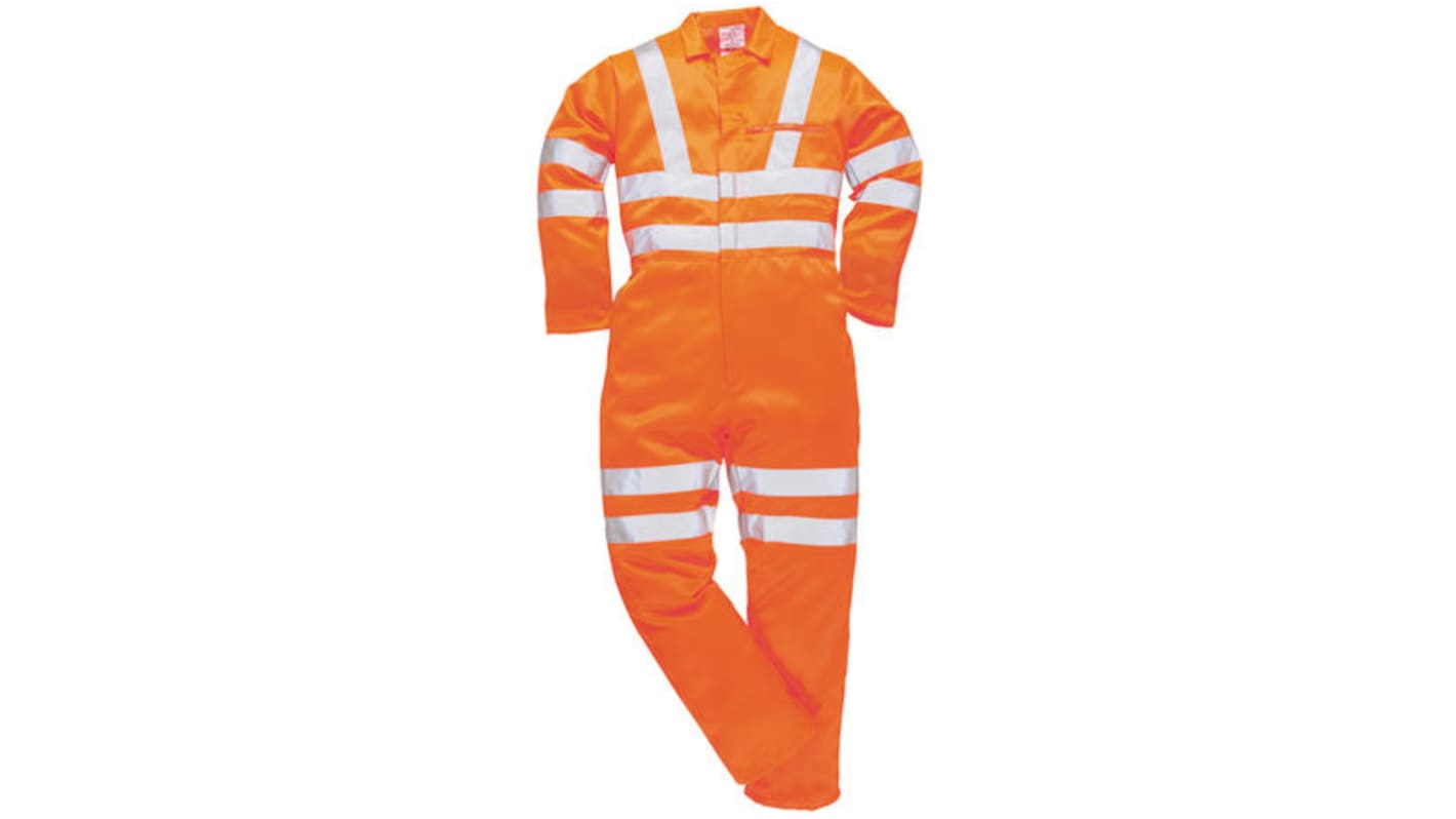 Portwest Orange Reusable Hi Vis Overalls, M