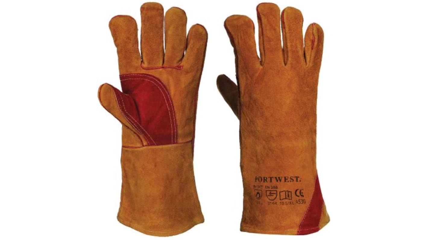 Guantes de soldadura de Piel Marrón RS PRO, talla 10, Soldadura