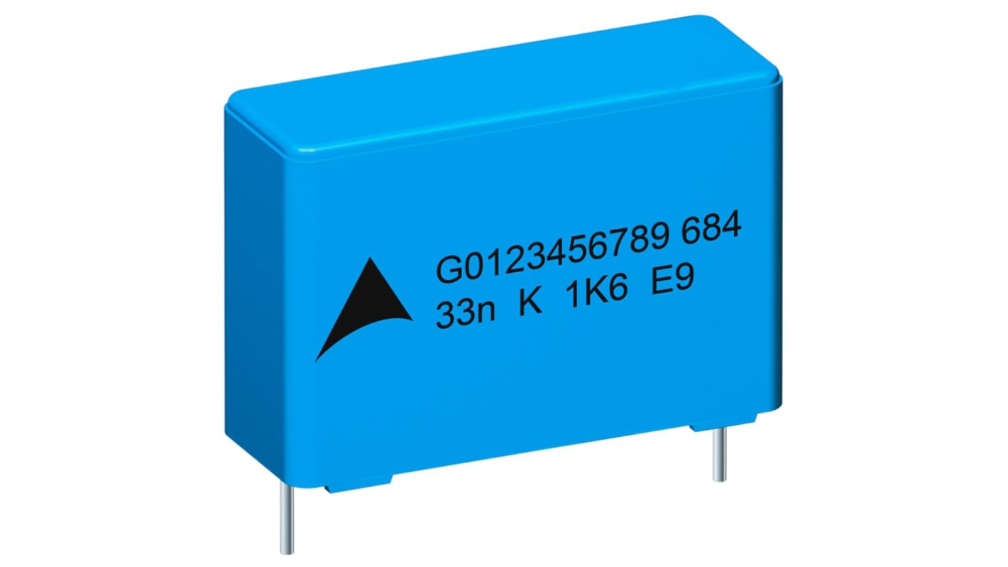 爱普科斯 聚丙烯薄膜电容, 18nF, 1 kV dc, 500 V ac, 10mm线距, 直插安装, ±5%容差, B32641B系列