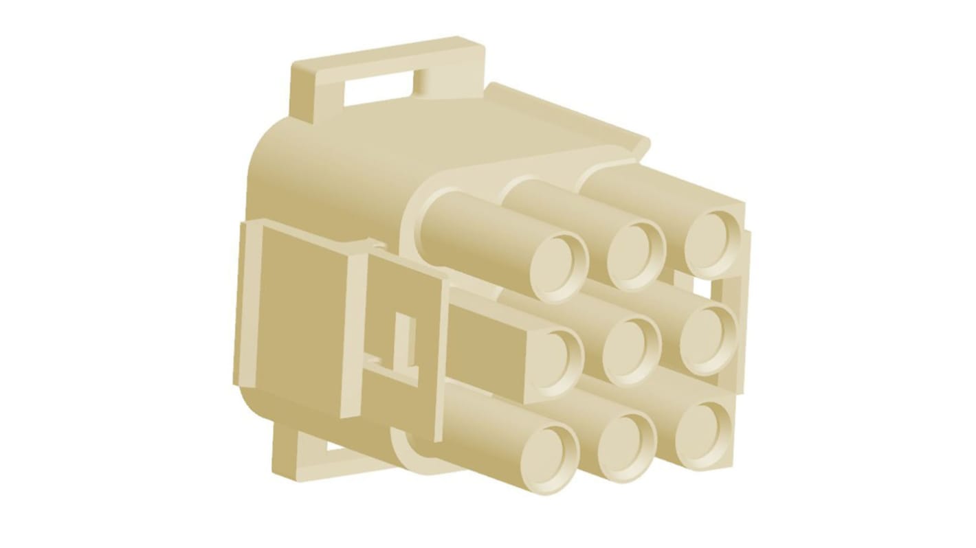 TE Connectivity, Universal MATE-N-LOK Male Connector Housing, 6.35mm Pitch, 9 Way, 3 Row