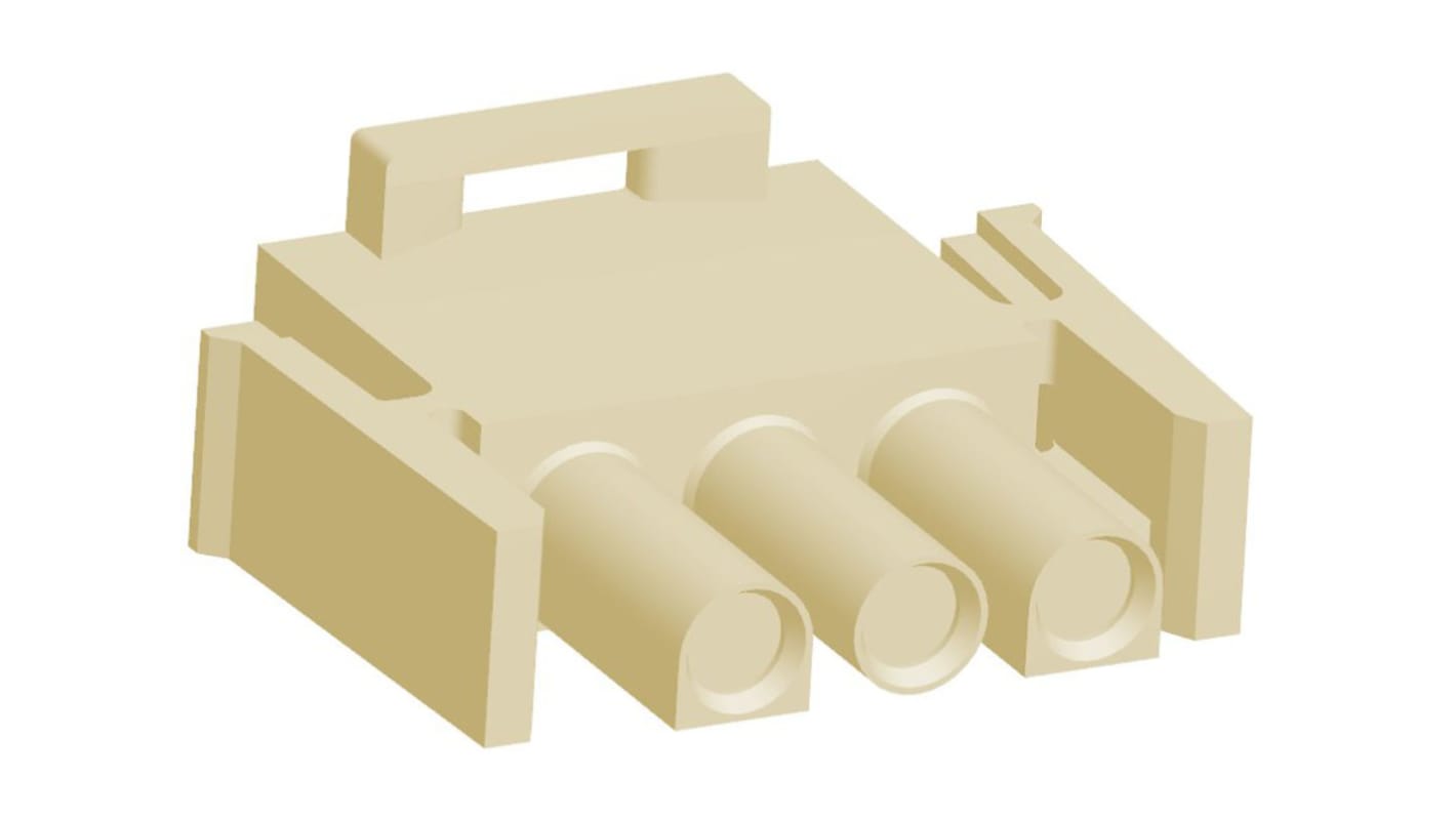 TE Connectivity, Universal MATE-N-LOK Male Connector Housing, 6.35mm Pitch, 3 Way, 1 Row