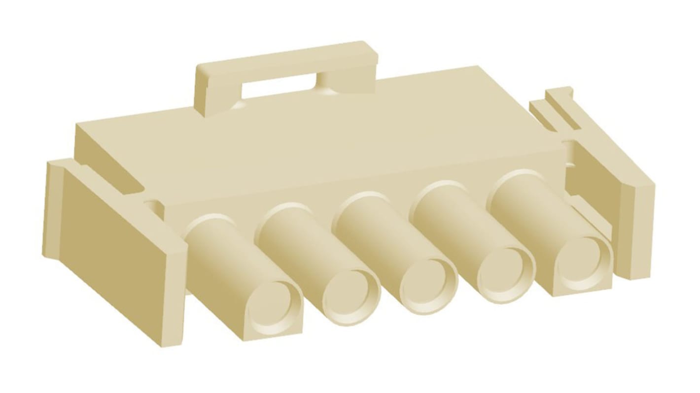 TE Connectivity Universal MATE-N-LOK Steckverbindergehäuse Stecker 6.35mm, 5-polig / 1-reihig Gerade, Tafelmontage für
