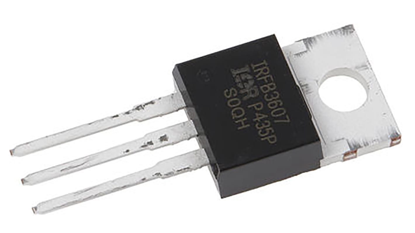 Infineon HEXFET N-Channel MOSFET, 80 A, 75 V, 3-Pin TO-220AB IRFB3607PBF