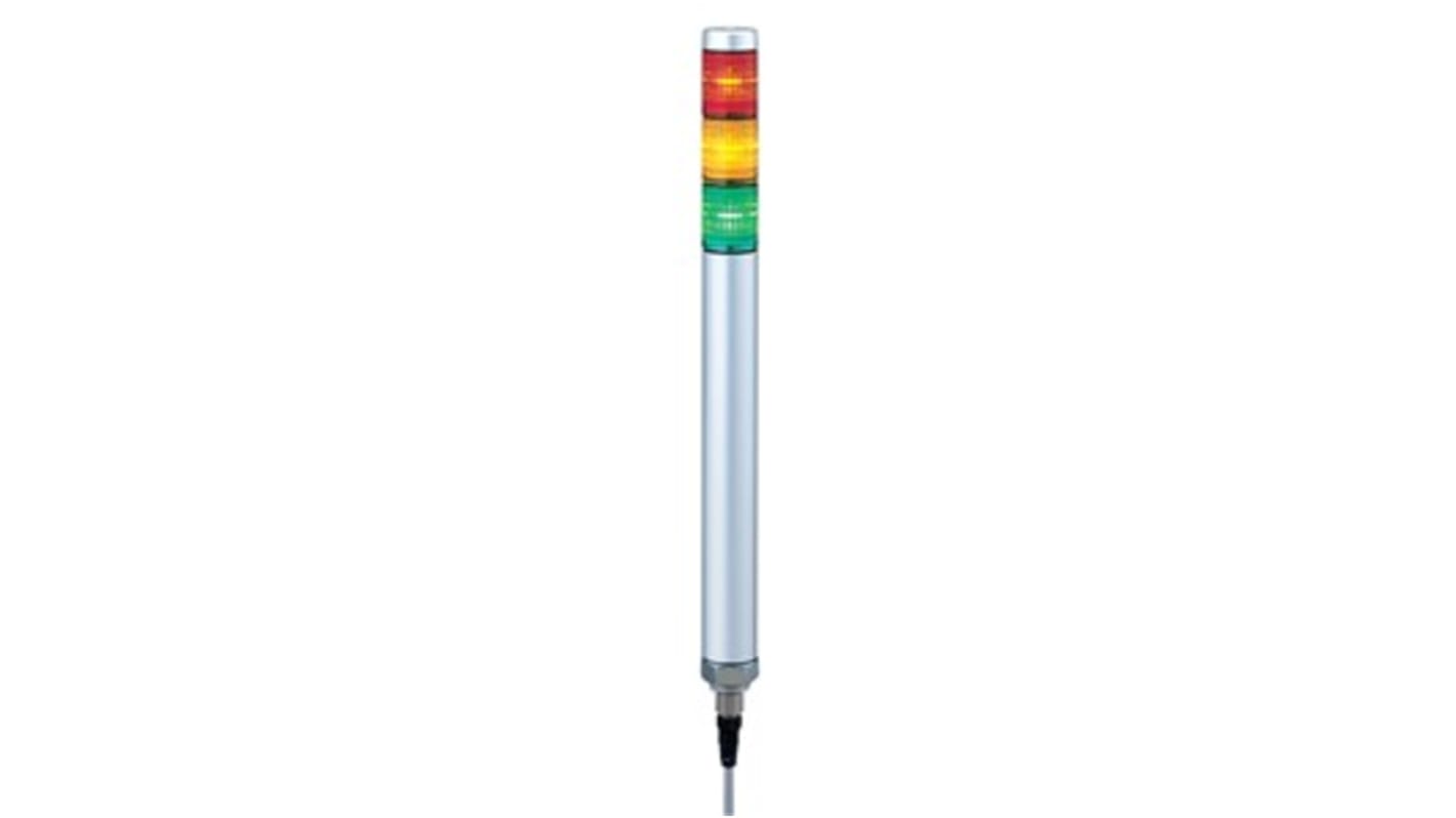 Patlite MP LED Signalturm 3-stufig mehrfarbig LED Rot/Gelb/Grün + Dauer 359mm Multifunktion