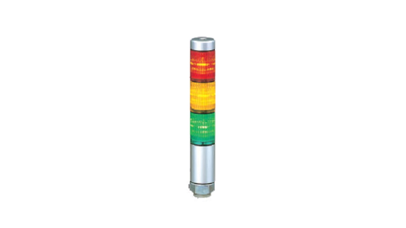 Patlite MPS LED Signalturm 3-stufig mehrfarbig LED Rot/Gelb/Grün Dauer 160mm Multifunktion