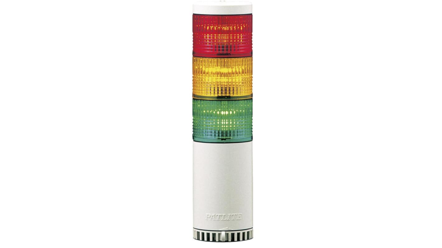 Patlite LCE Series Green, Red Flashing Effect Incandescent Beacon, 24 V ac/dc, LED Bulb, AC, DC, IP54, IP65