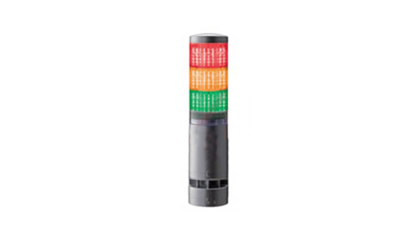 Rs-Online Torretta di segnalazione Patlite 24 V c.c. LED RGB 3 elementi lenti Trasparente con Cicalino