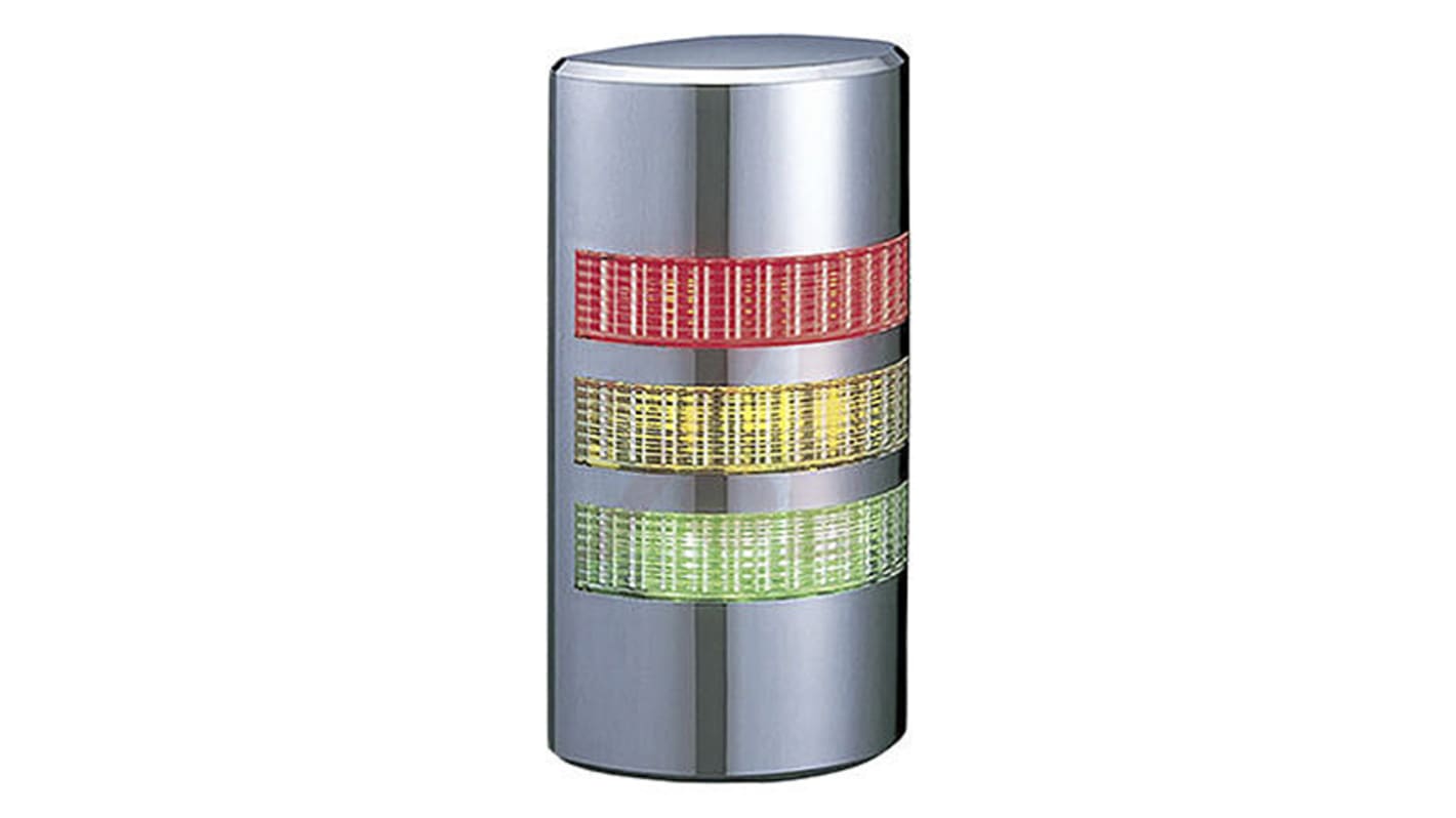 Patlite WE LED Signalturm 3-stufig Linse Klar LED Rot/Gelb/Grün Dauer 176mm Multifunktion