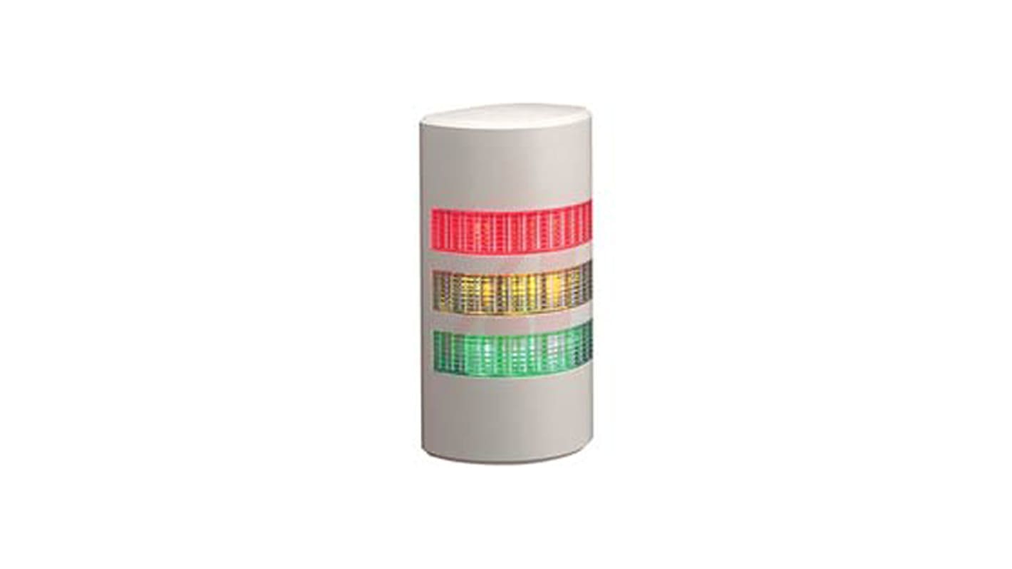 Rs-Online Torretta di segnalazione Patlite 24 V ca/cc LED 3 elementi lenti Trasparente