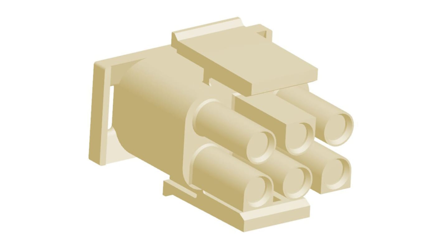 TE Connectivity Universal MATE-N-LOK Steckverbindergehäuse Stecker 6.35mm, 6-polig / 2-reihig Gerade, Tafelmontage für
