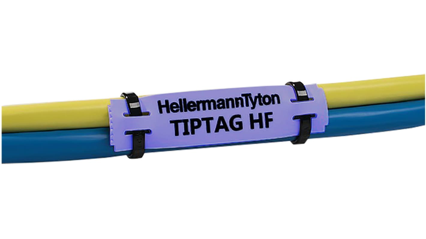 HellermannTyton TIPTAG Blue Cable Labels, 65mm Width, 11mm Height, 190 Qty